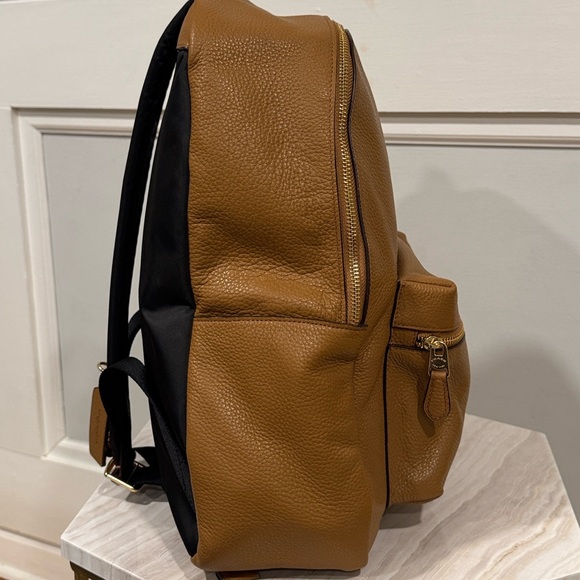 Coach Backpack Tan Pebbled Leather Large Charlie Backpack - Picture 8 of 17